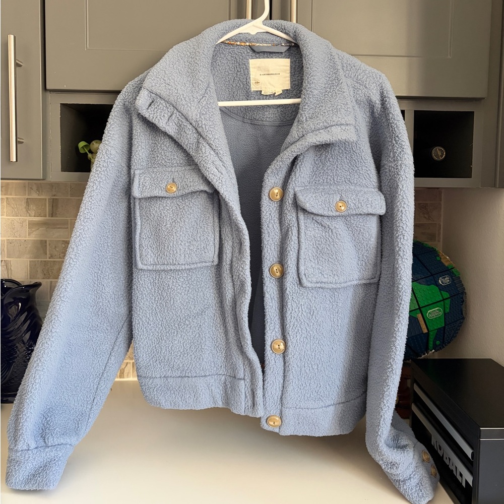 Anthropologie Blue Fleece Jacket